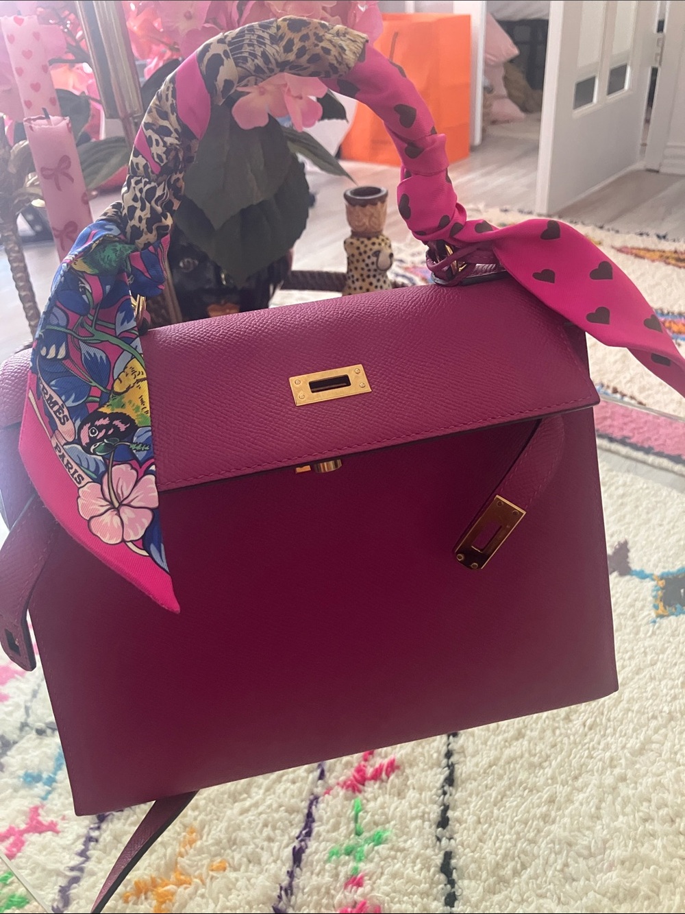 Pink Floral Twilly Handle Wrap